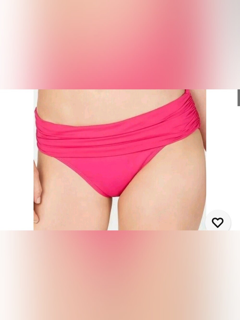 Lauren Ralph Lauren Hot Pink Bikini Bottom - Folded Waistband